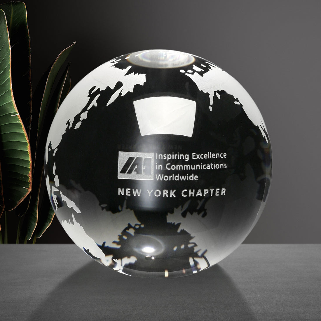 Continental Globe 3-1/8" Dia.; sample personalization shown