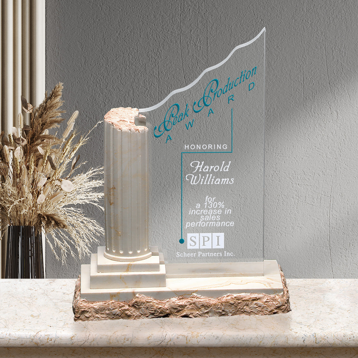 Corinthian Column 8-1/2"; sample personalization shown