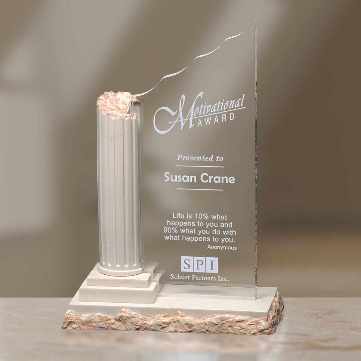 Corinthian Column 9-1/2"; sample personalization shown