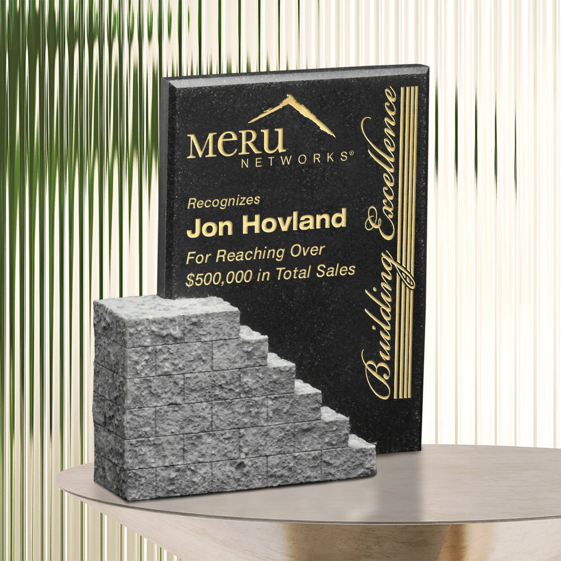 Cornerstone Award 7"; sample personalization shown