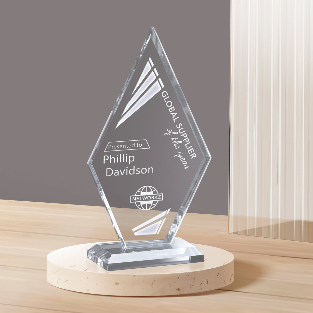 Crosby Diamond 8"; sample personalization shown