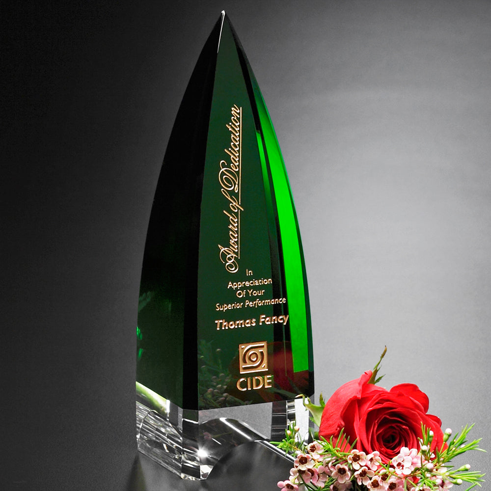 Culmination Emerald Award 7"; sample personalization shown
