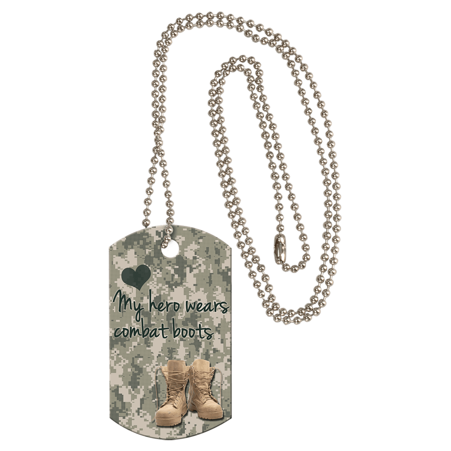 2-Sided Gloss Aluinum Dog Tag with Chain