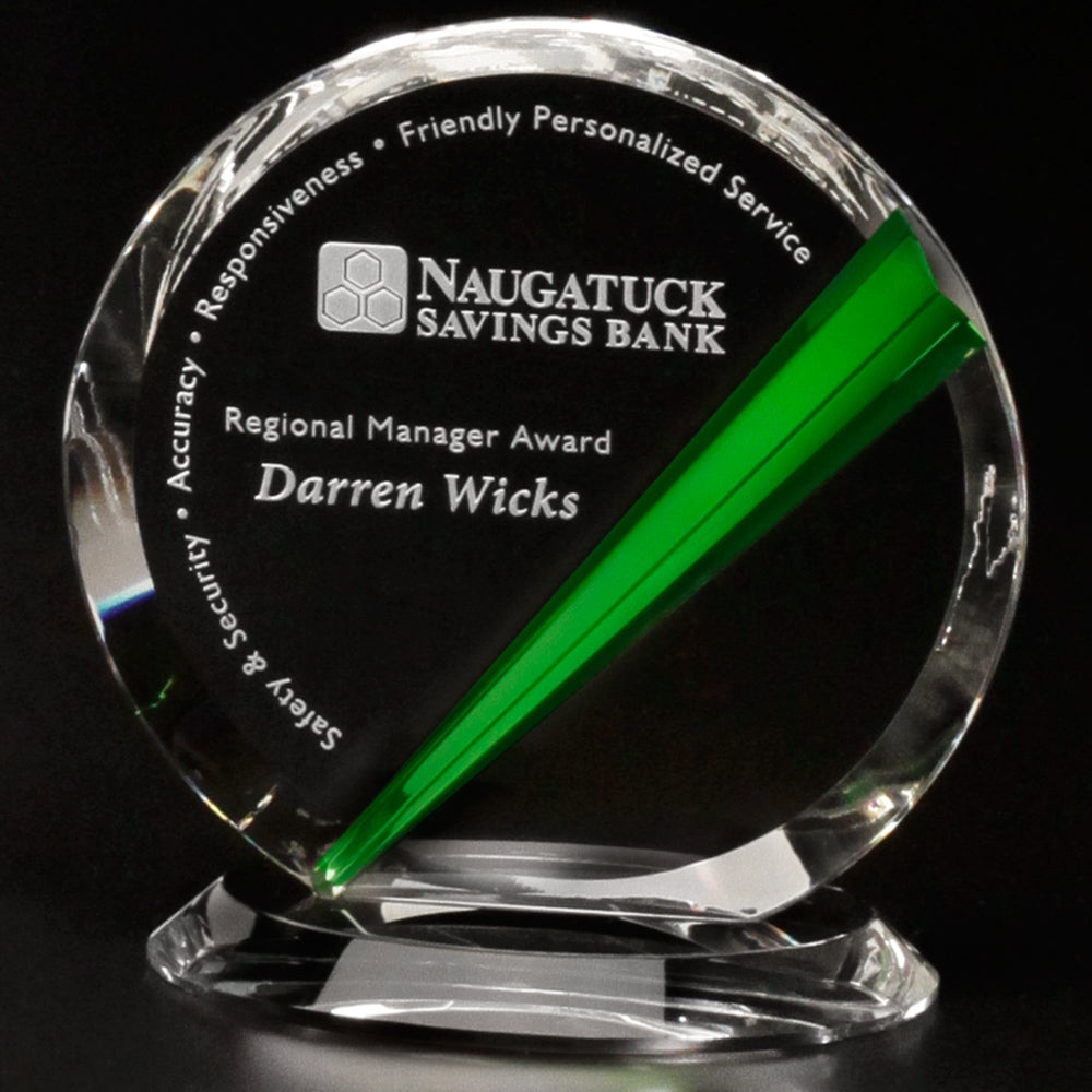 Danbury Emerald Circle 5" Dia.; sample personalization shown