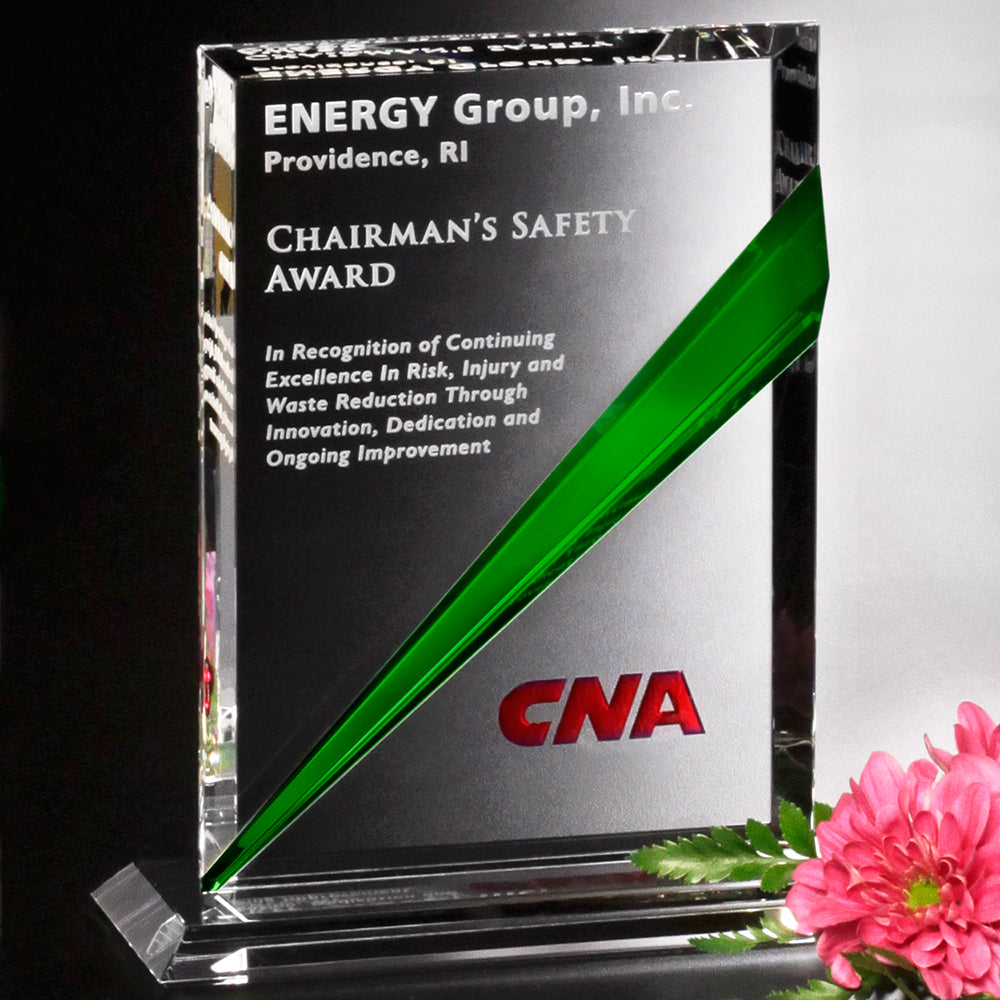 Danbury Emerald Rectangle 8-1/2"; sample personalization shown