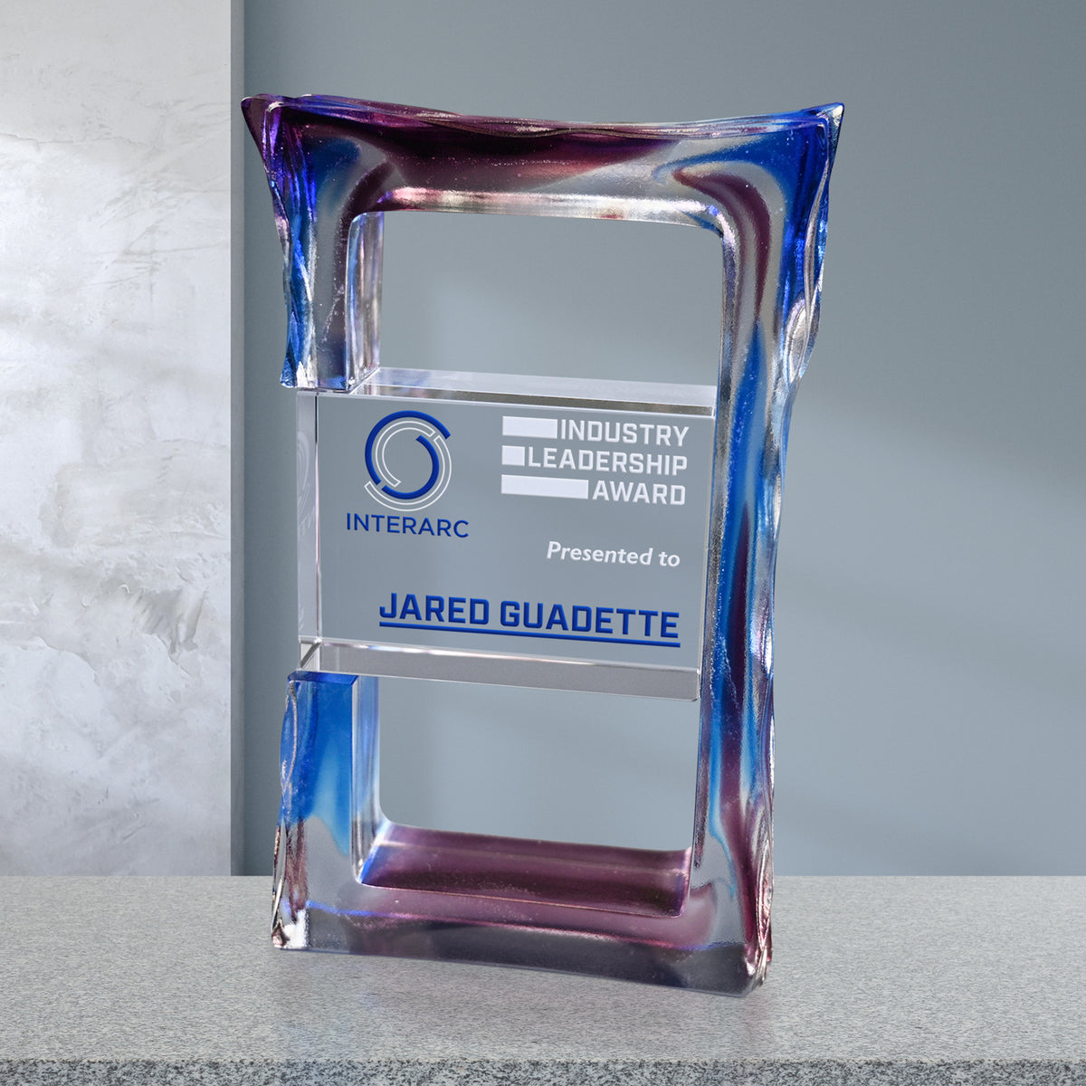 Delta Swirl Award 7-1/4"; sample personalization shown