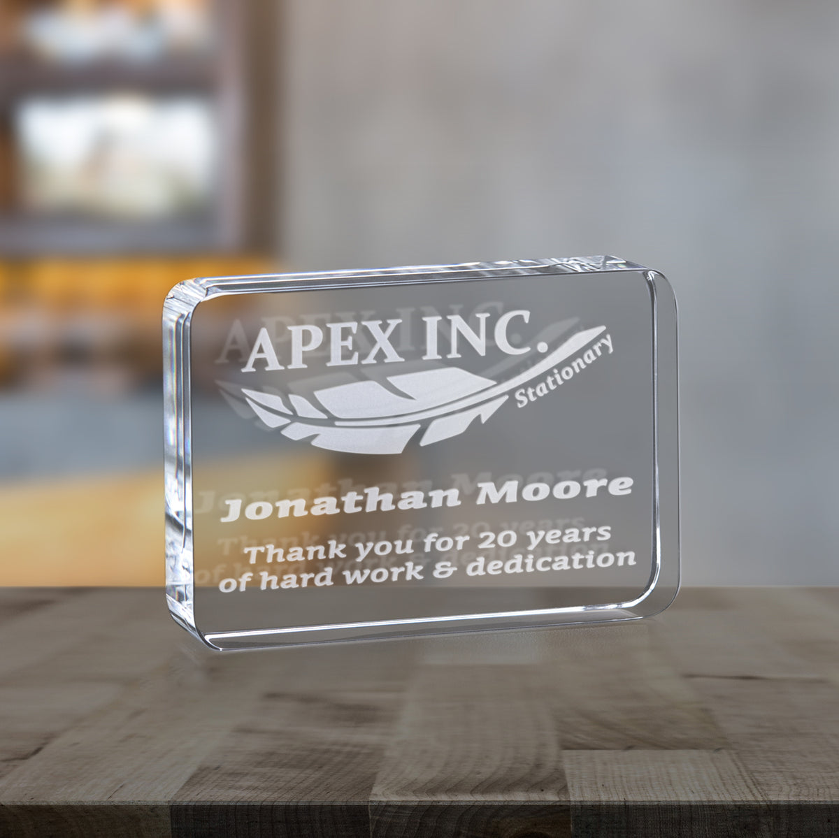 Denton Rectangle 3-1/2"; sample personalization shown