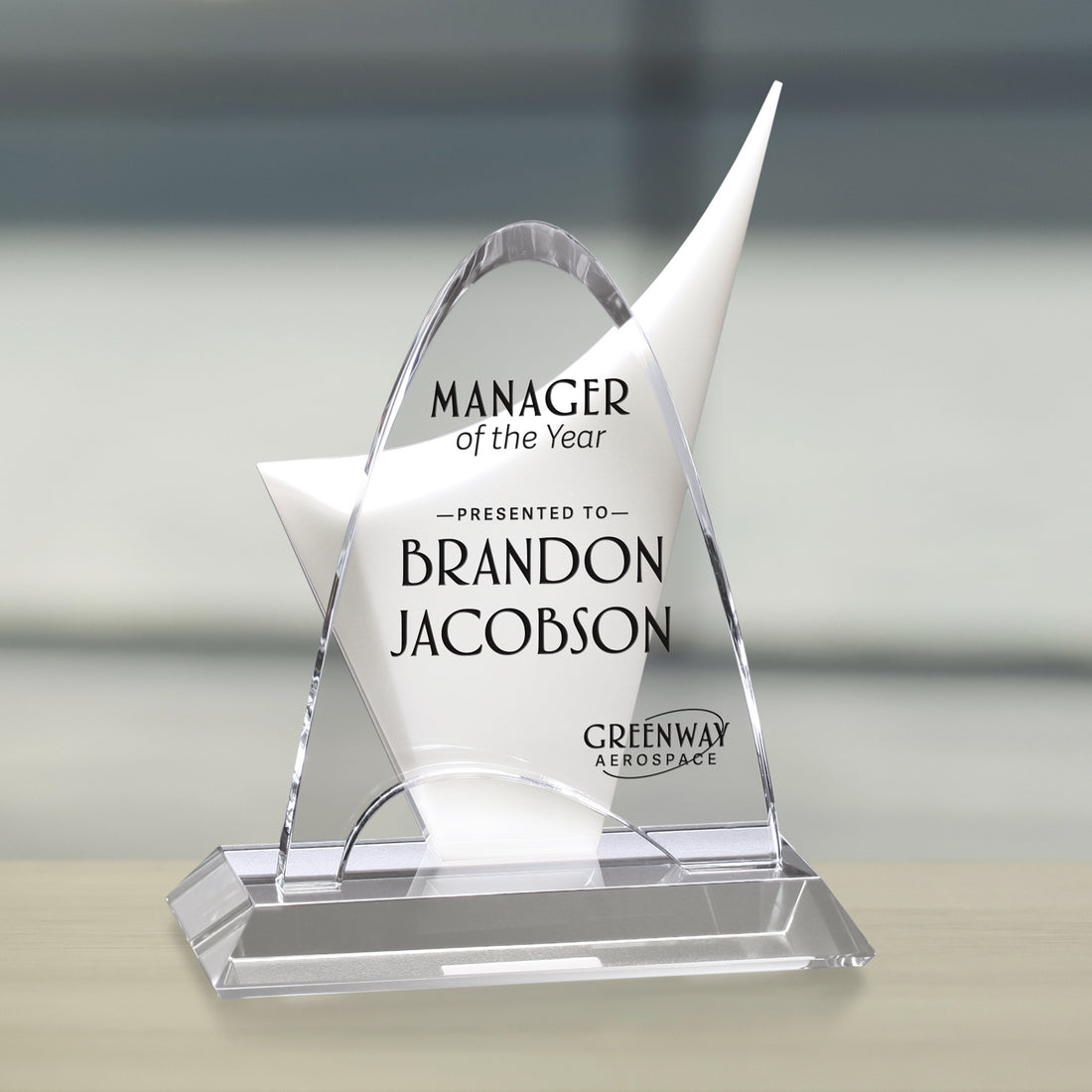 Discovery Award 8"; sample personalization shown