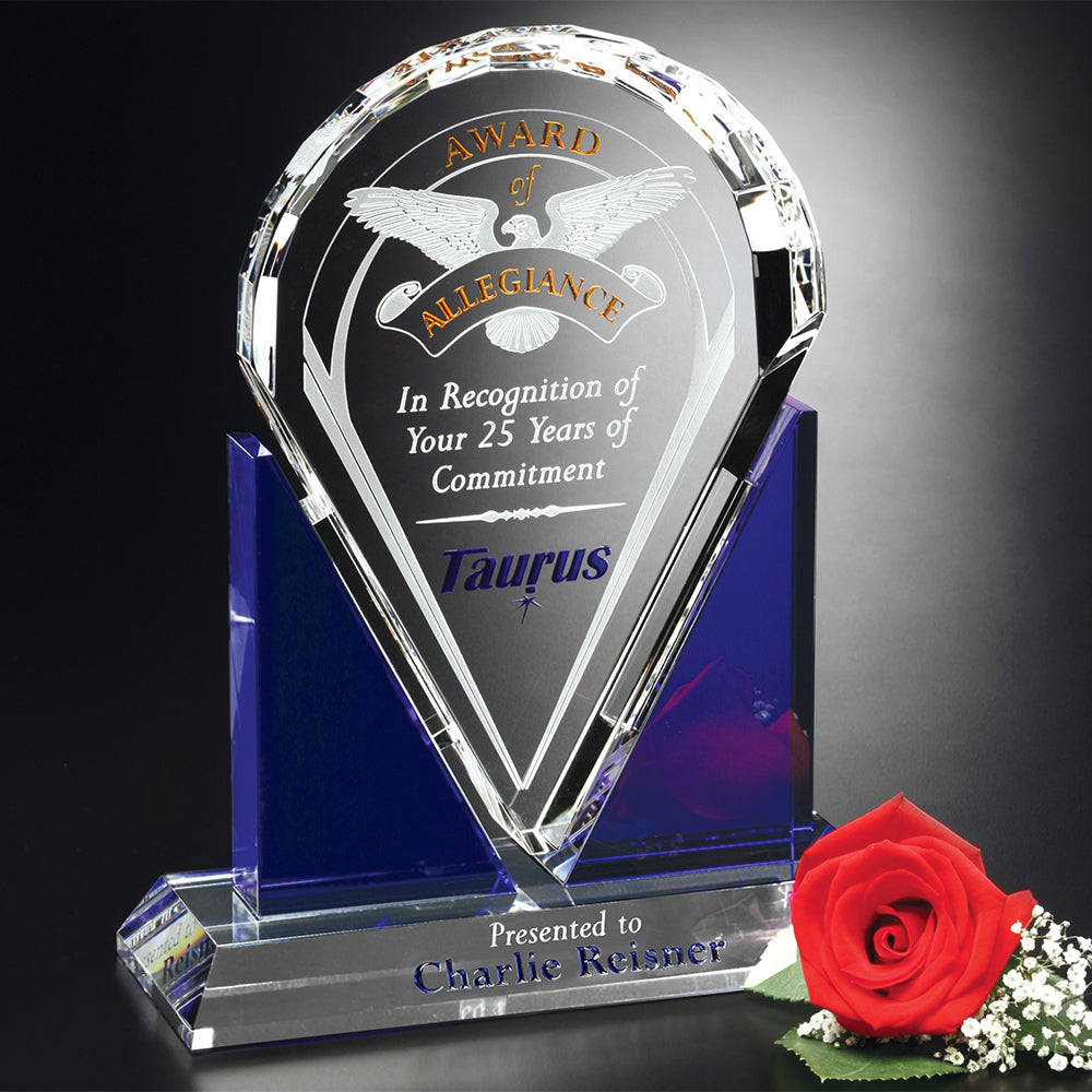 Distinction Award 10-1/2"; sample personalization shown