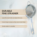 Durable fine strainer with a large 10cm bowl for more liquid