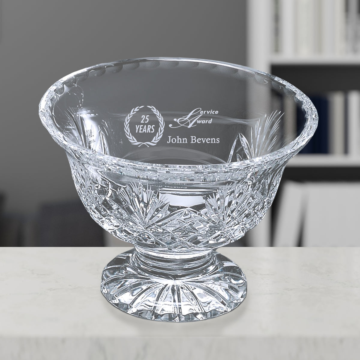 Durham Footed Trophy Bowl 9-1/2" Dia.; sample personalization shown