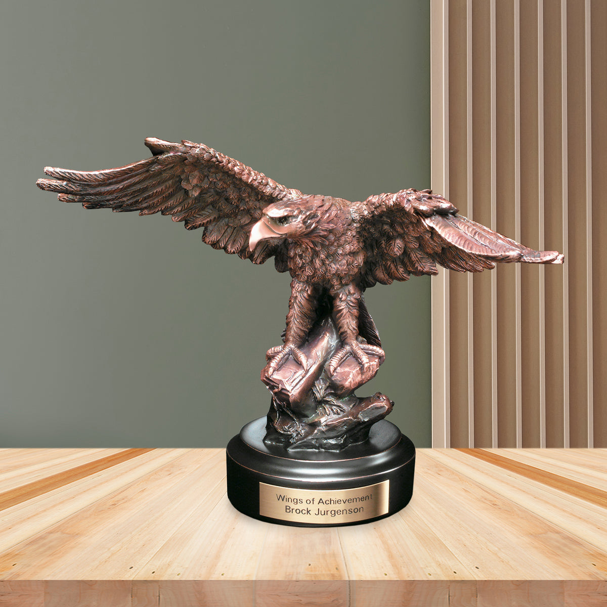 Eagle on Rock 8-1/2"; sample personalization shown