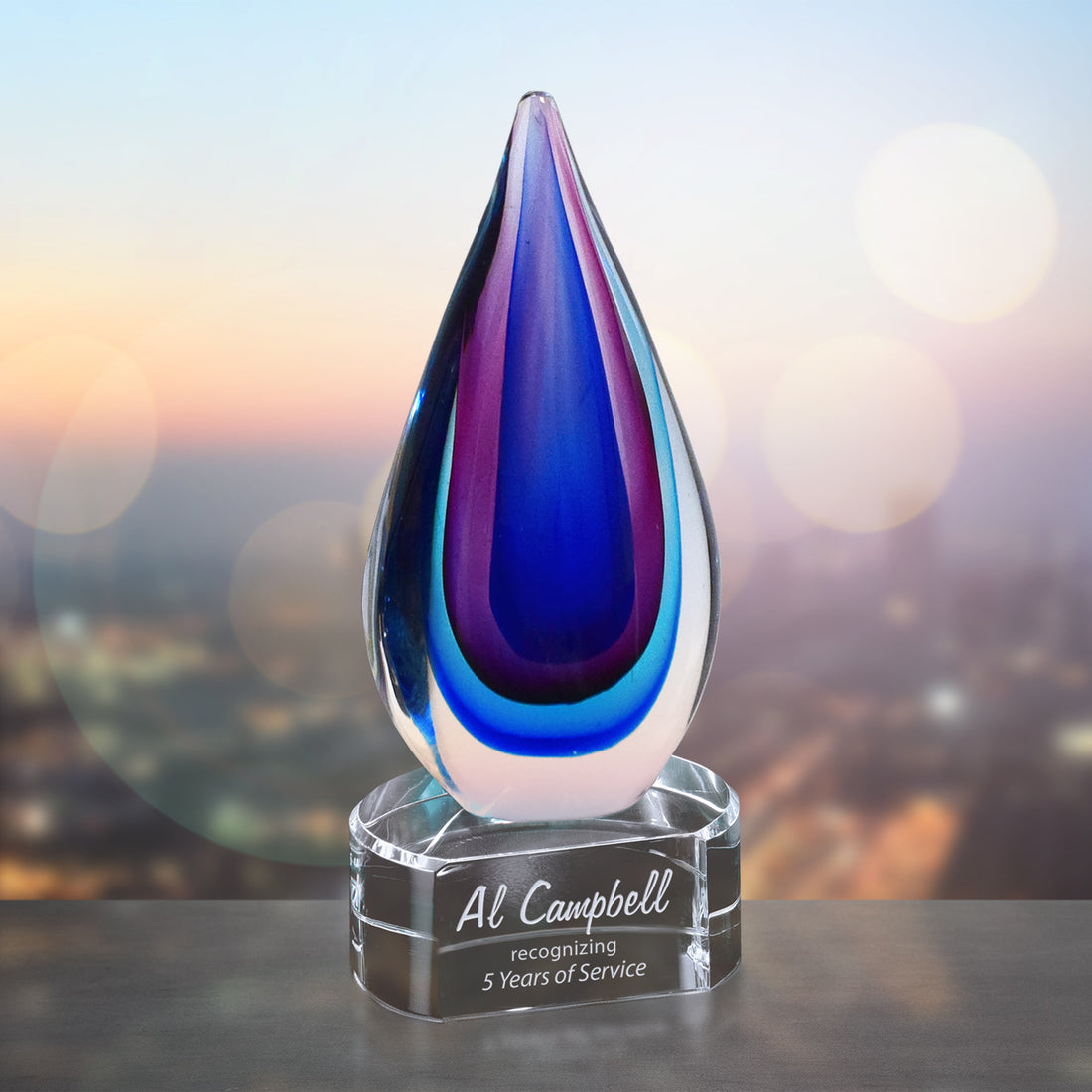 Elegance Award 9"; sample personalization shown