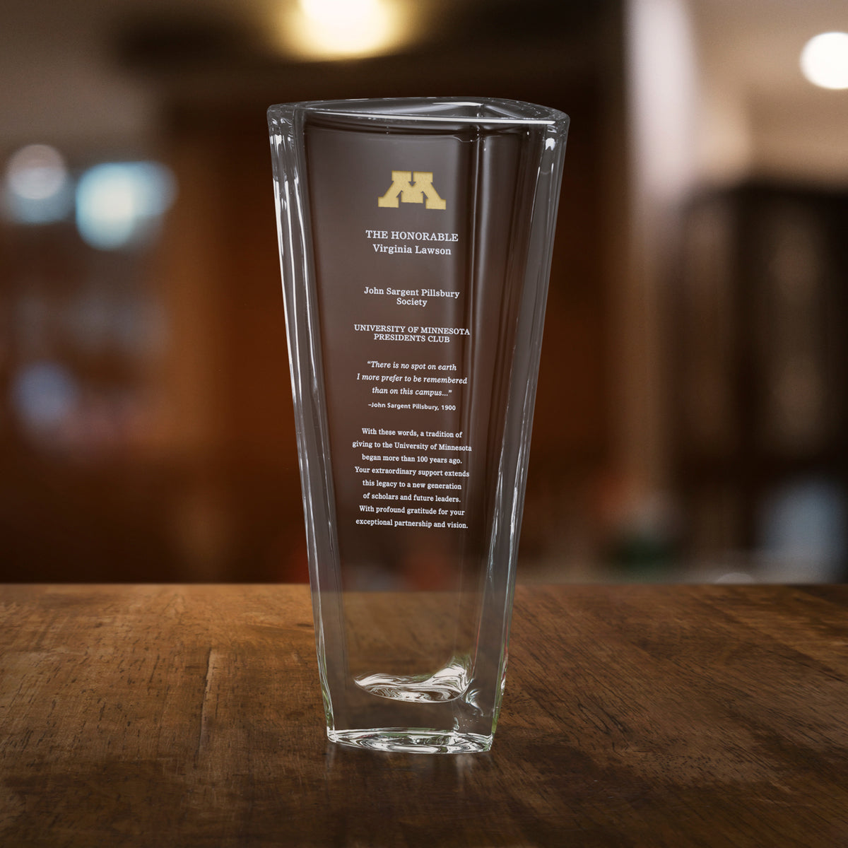 Elena Vase 12"; sample personalization shown