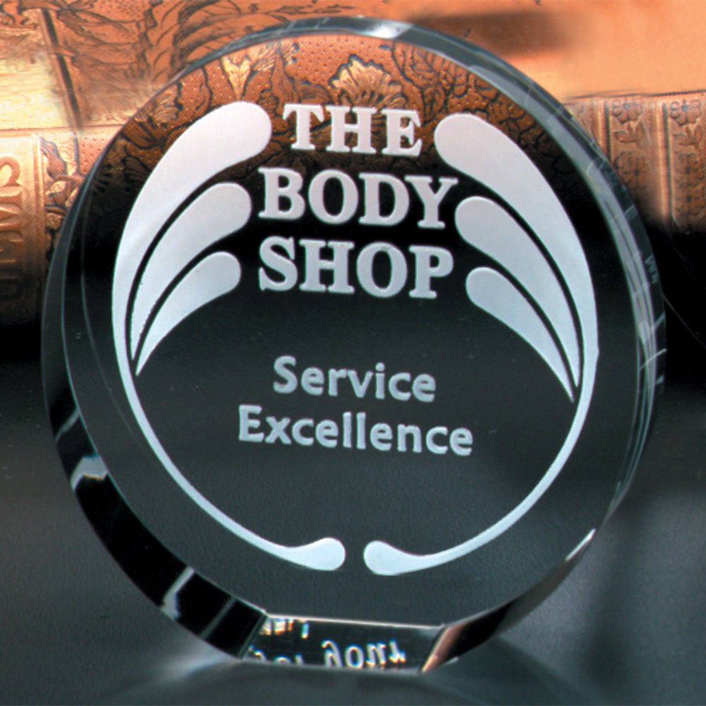 Elite Circle 3-1/2" Dia.; sample personalization shown