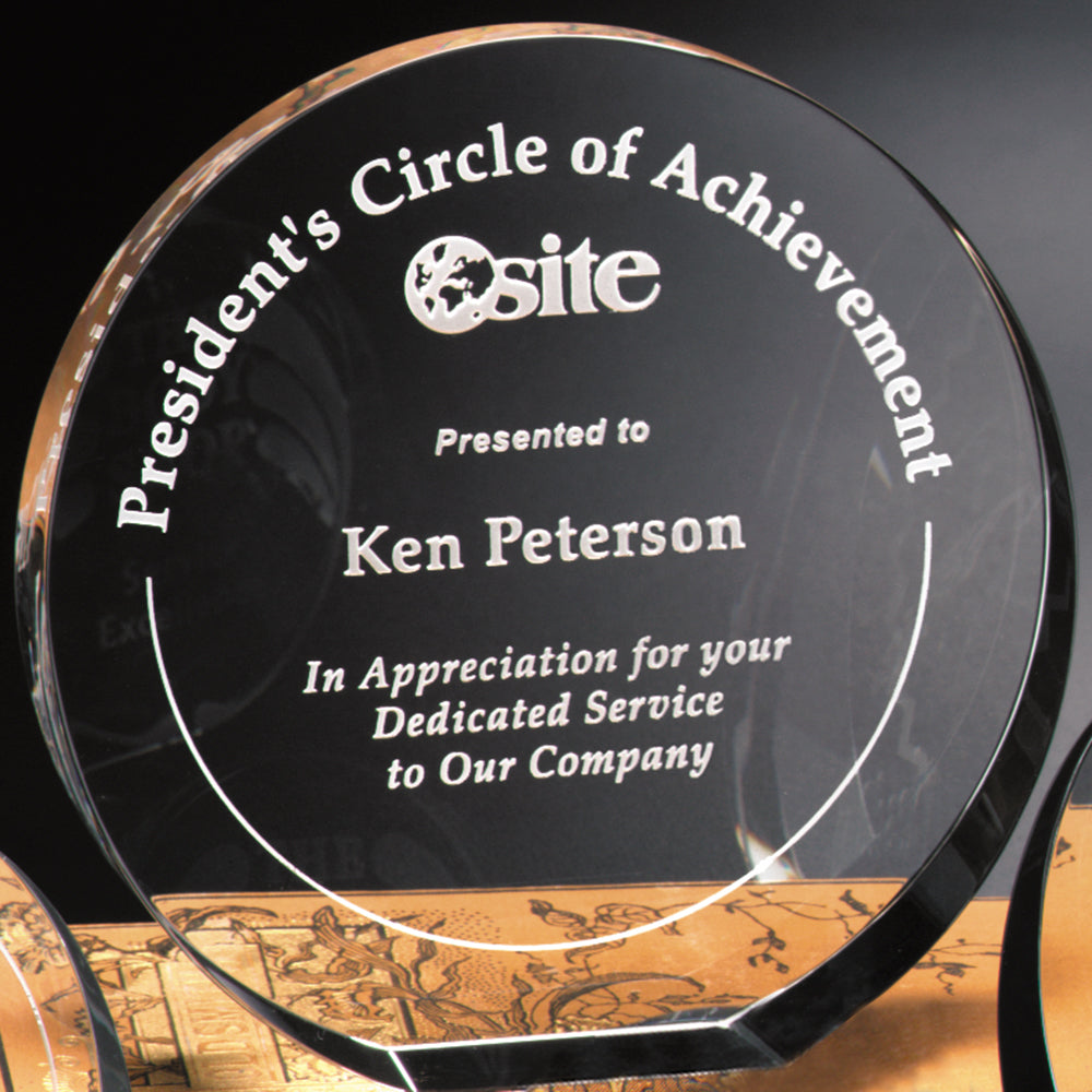 Elite Circle 6" Dia.; sample personalization shown