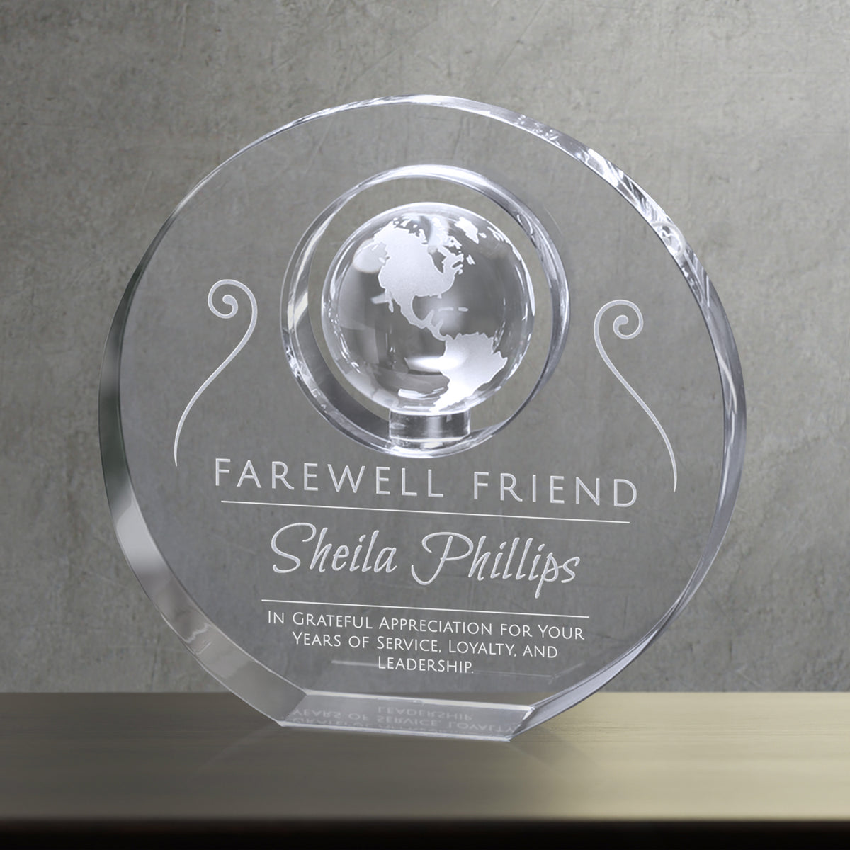 Elite Global 7"; sample personalization shown