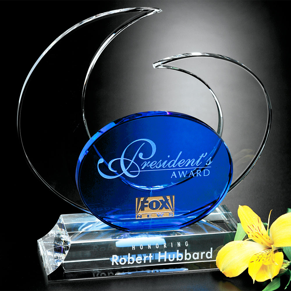 Elliptic Indigo Award 8"; sample personalization shown