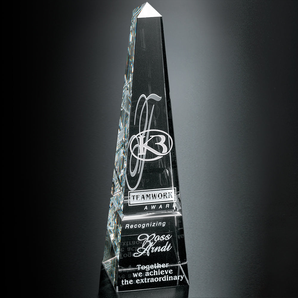 Empire Obelisk 12"; sample personalization shown