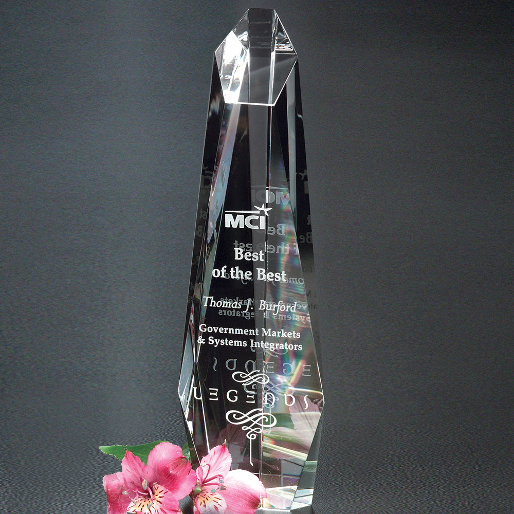 Encore Tower 9-1/2"; sample personalization shown
