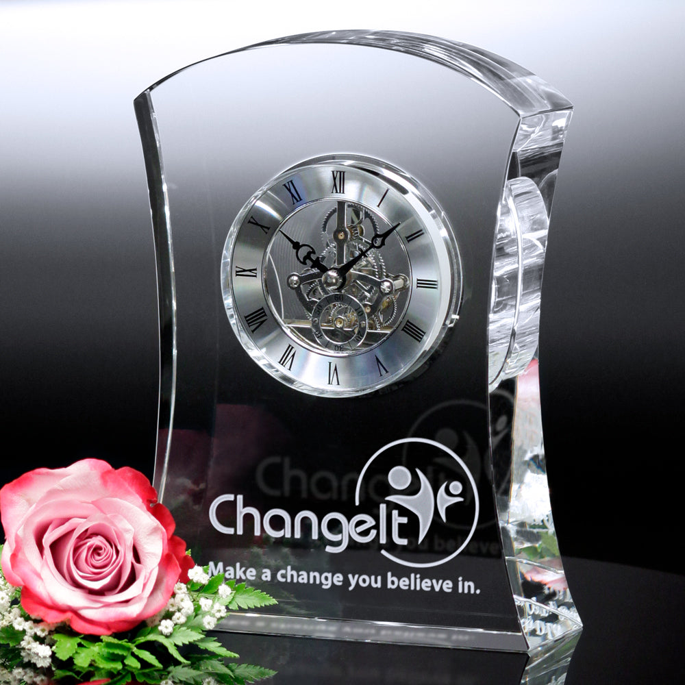 Executive Clock 8-3/4"; sample personalization shown