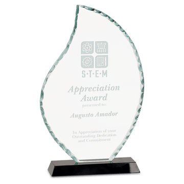 8 1/2" Flame Facet Glass on Black Base