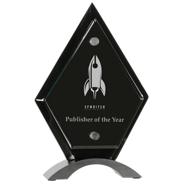 8 1/2" Diamond Black Piano Finish Floating Acrylic Standup