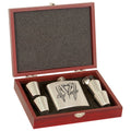 Stainless Steel 6 oz. Flask Set in Wood Presentation Box