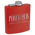 Red 6 oz. Matte Powder Coated Laserable Stainless Steel Flask