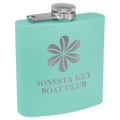 Teal 6 oz. Matte Powder Coated Laserable Stainless Steel Flask