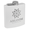 White 6 oz. Matte Powder Coated Laserable Stainless Steel Flask
