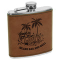Dark Brown 6 oz. Laserable Leatherette Stainless Steel Flask