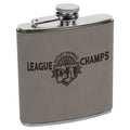 Gray 6 oz. Laserable Leatherette Stainless Steel Flask