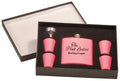 Matte Pink Flask Set in Black 6 oz. Presentation Box