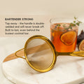 Ultra durable gold cocktail strainer