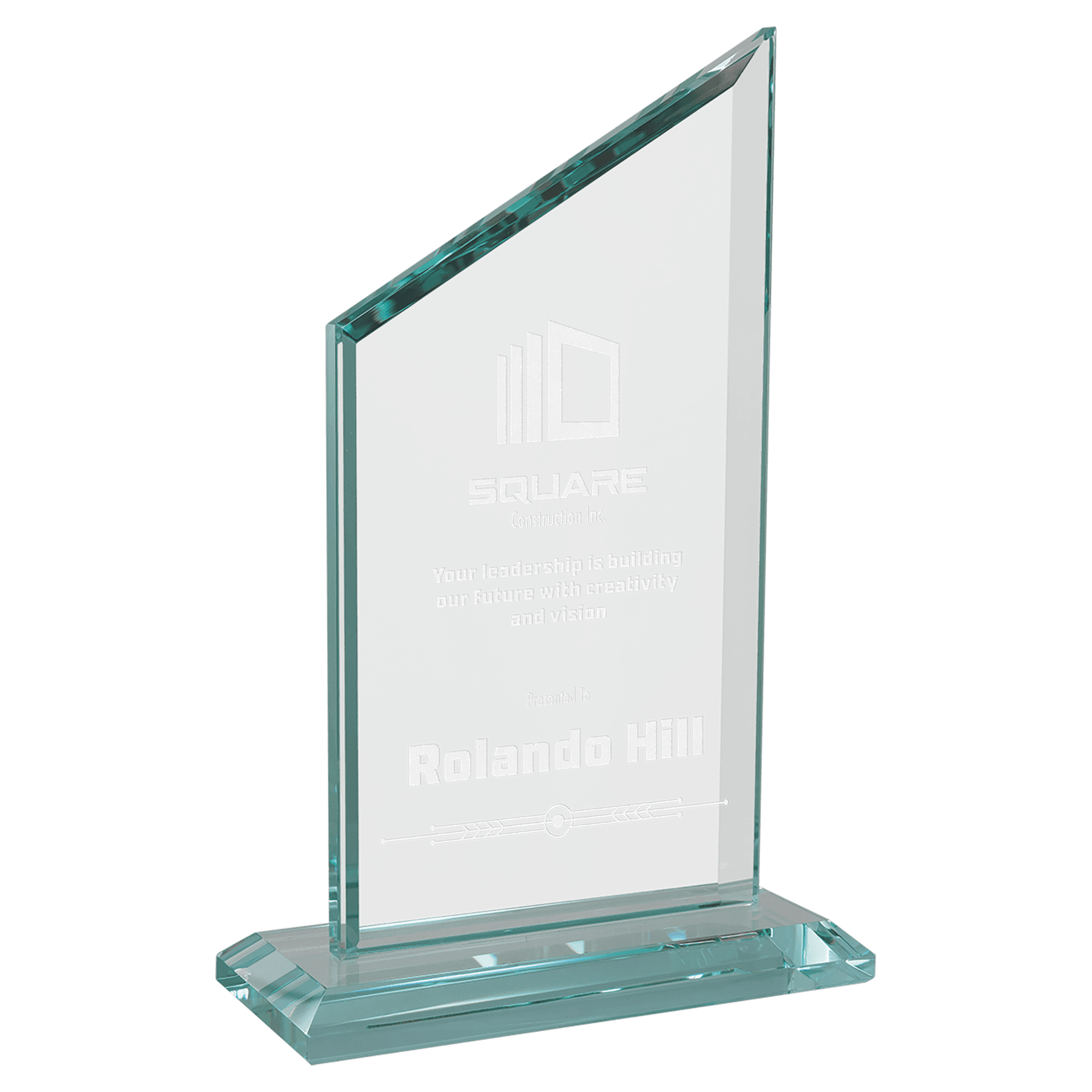 4 3/4" x 6 1/2" Zenith Series Glass Award