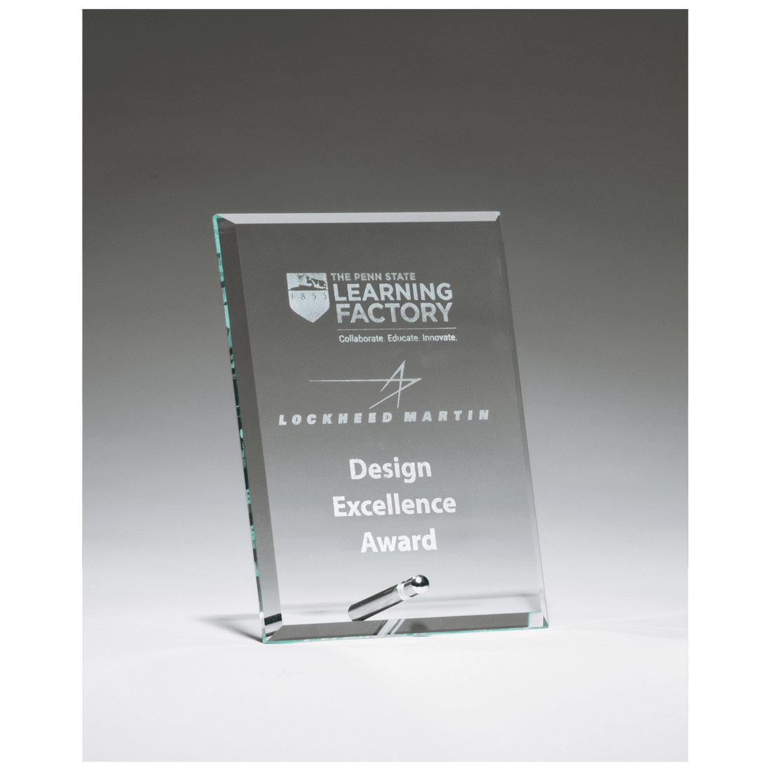 Clear Glass Award with Silver 4" x 6" Plated Easel Post