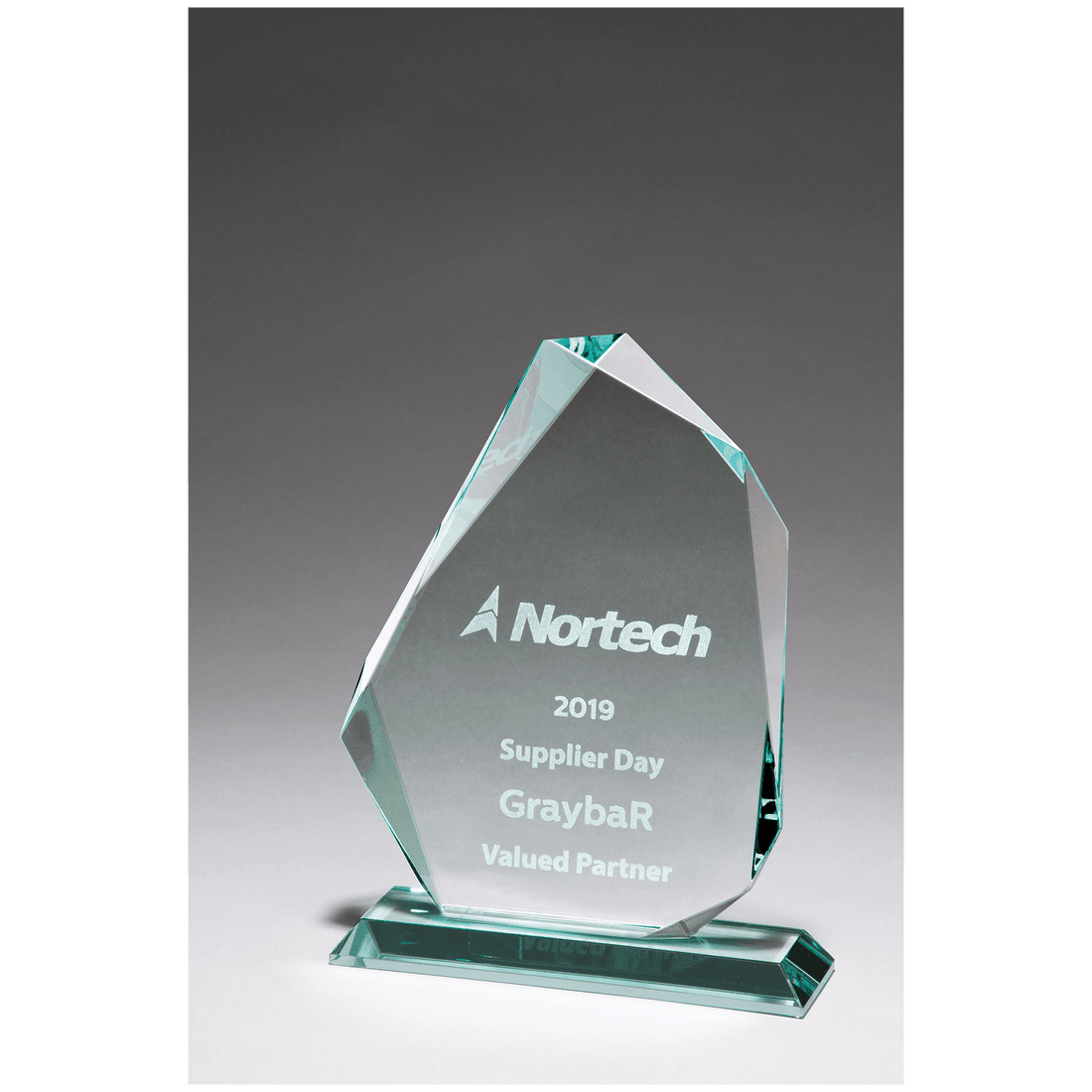 5 1/8" x 7 5/8" Iceberg Series Thick Jade Glass Award