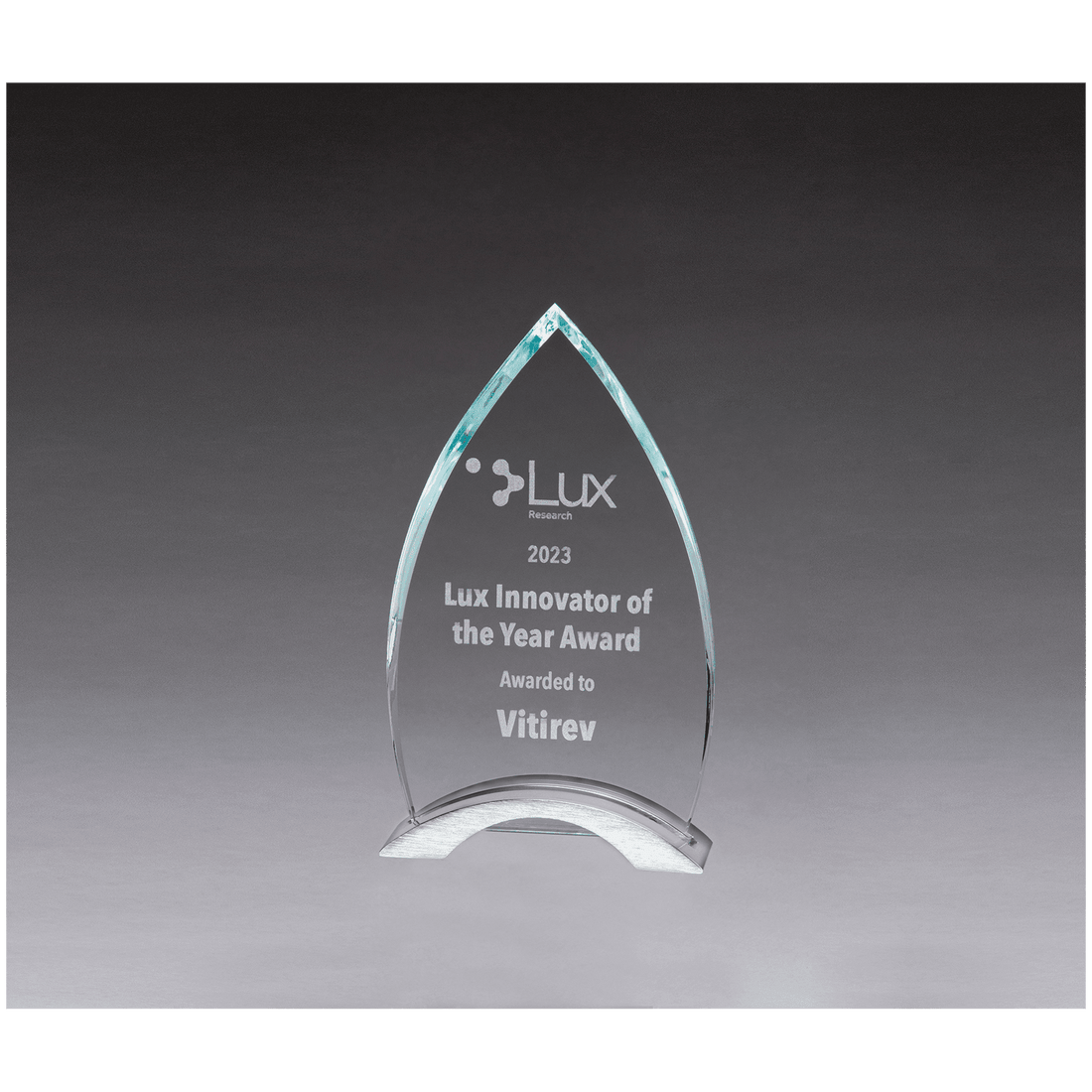 4 7/8" x 9" x 3/8" Thick Flame Series Clear Glass Top with Brushed Silver  Aluminum Base