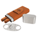 Rawhide Laserable Leatherette Cigar Case with Cutter