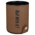 Dark Brown Laserable Leatherette Dice Cup with 5 Dice