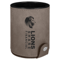Gray Laserable Leatherette Dice Cup with 5 Dice