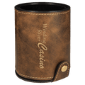 Rustic/Gold Laserable Leatherette Dice Cup with 5 Dice