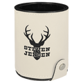 White Laserable Leatherette Dice Cup with 5 Dice