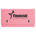 Pink Laserable Leatherette Card & Dice Set