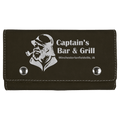 Black/Silver Laserable Leatherette Card & Dice Set