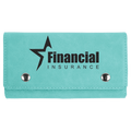 Teal Laserable Leatherette Card & Dice Set