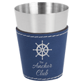 Blue Silver Stainless Steel 2 oz. Shot Glass