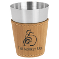 Bamboo 2 oz. Laserable Leatherette & Stainless Steel Shot Glass