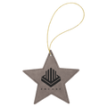 Gray Gold Laserable Leatherette Star Ornament with String
